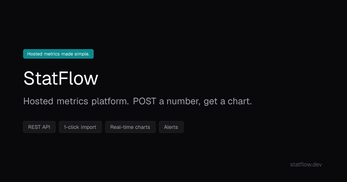 StatFlow — Hosted Metrics Platform